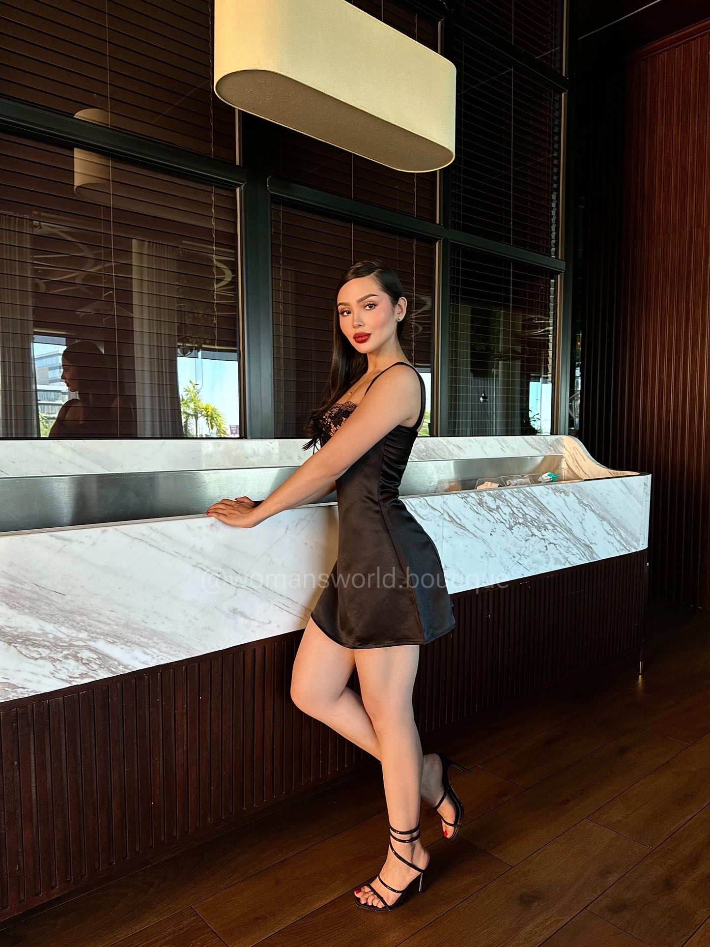 Vestido satin balck