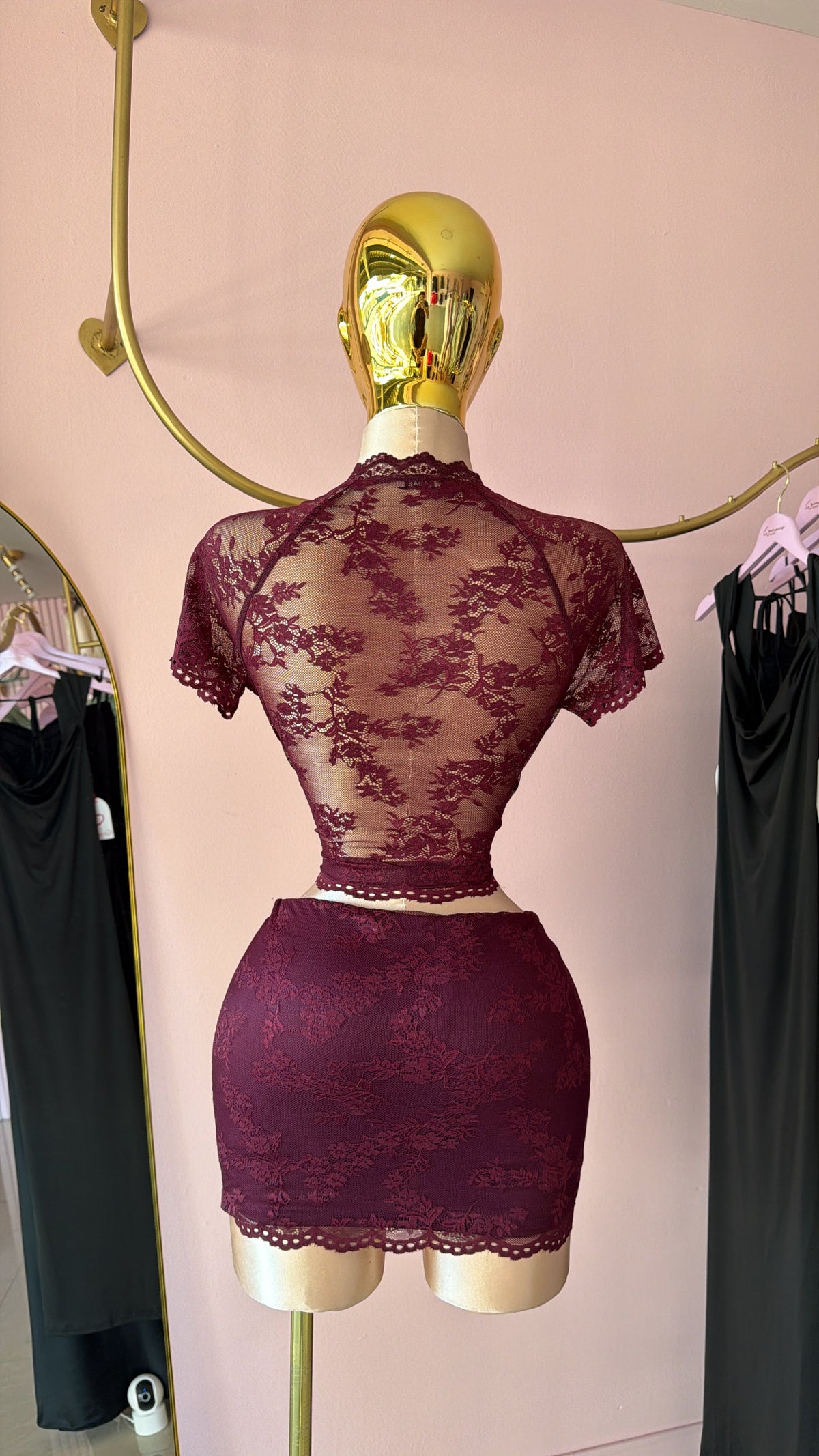 Burgundy lace set