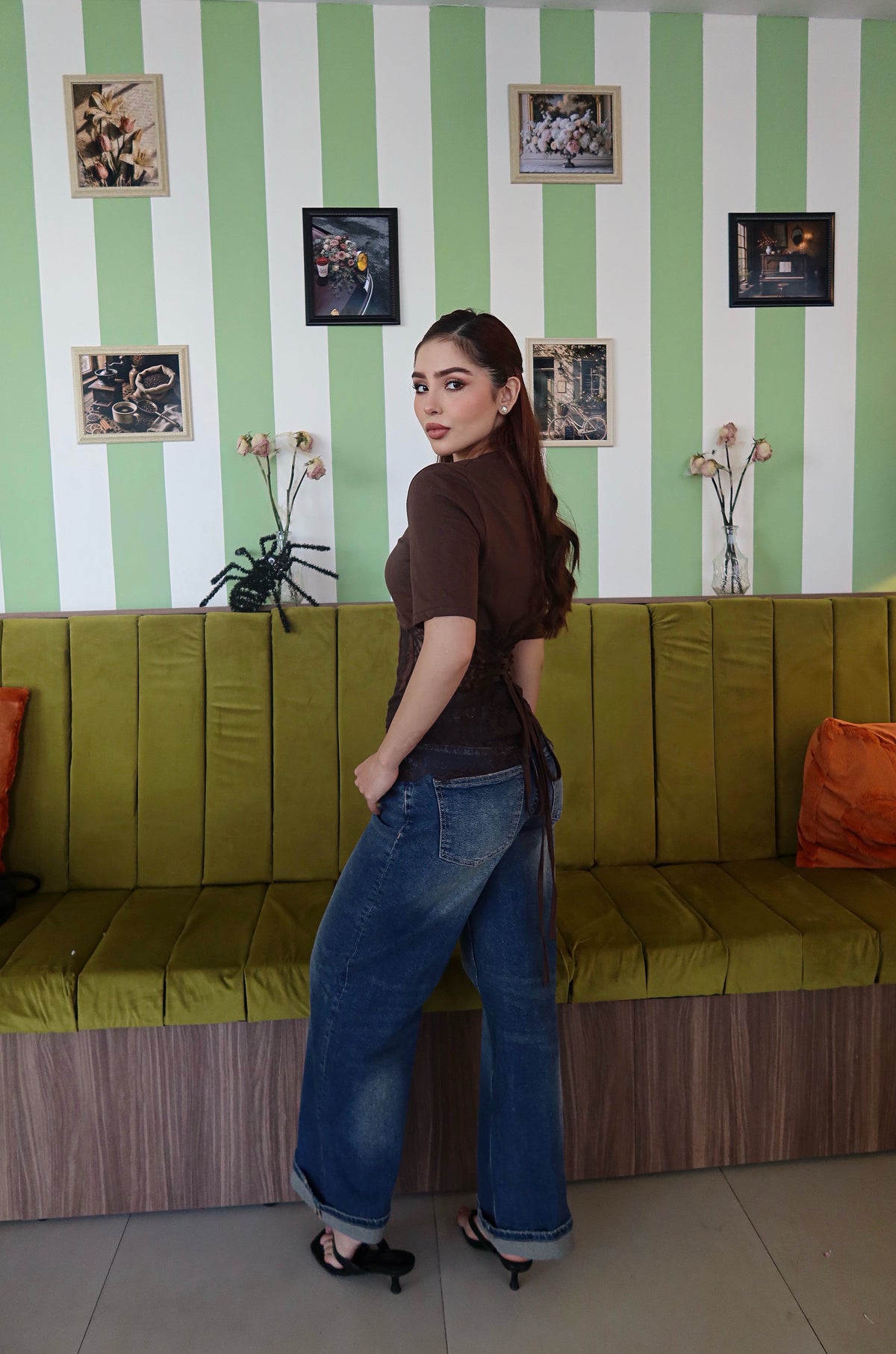 Blusa corset coffe