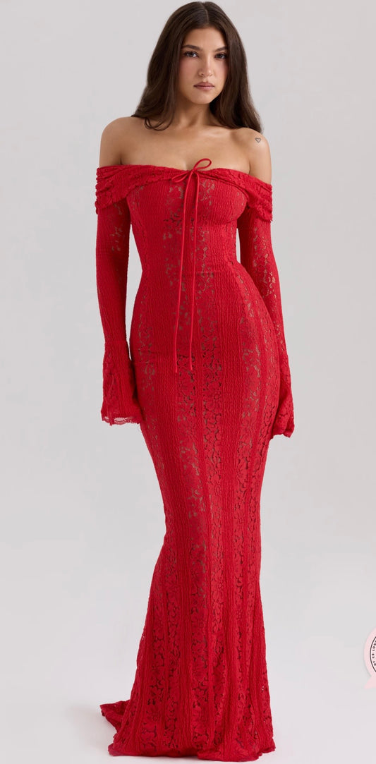 Lace red Dress