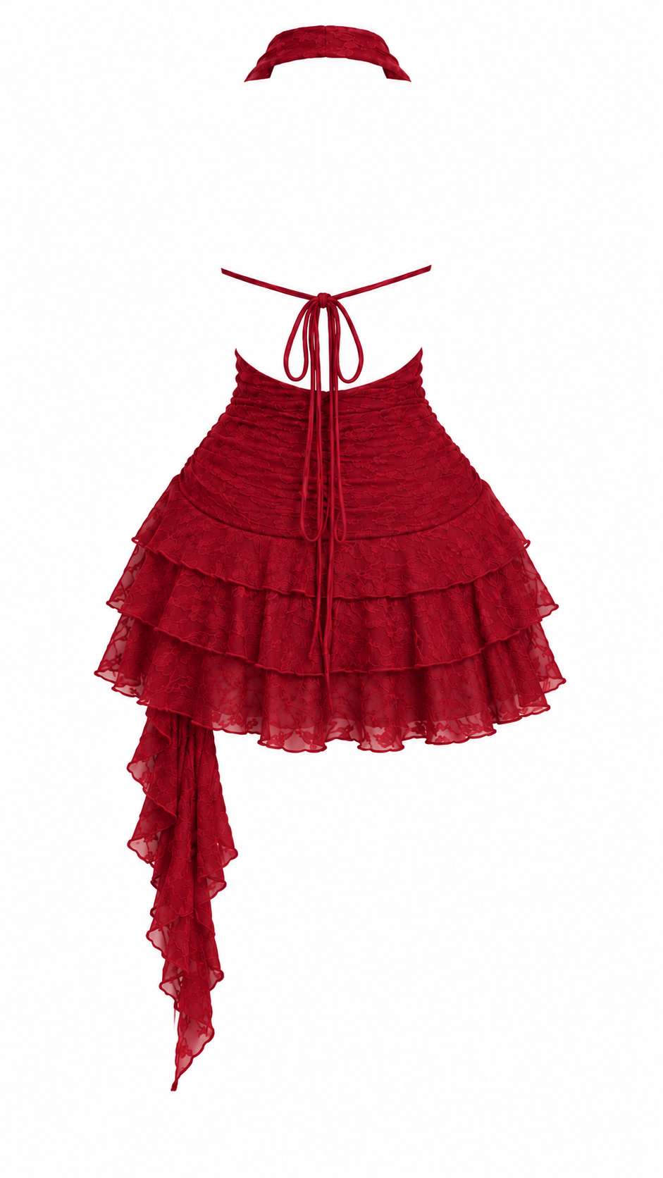 Vestido halter burgundy