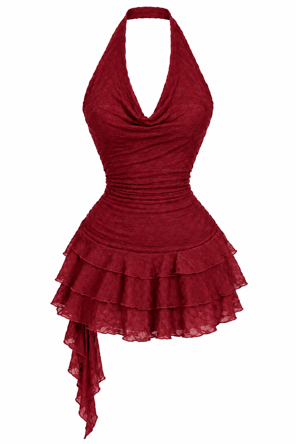 Vestido halter burgundy