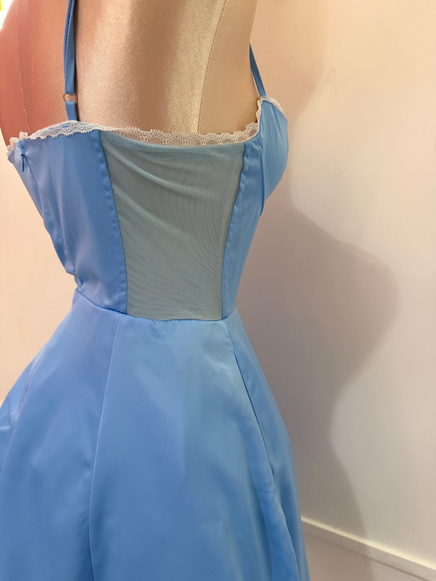 Satin blue mini