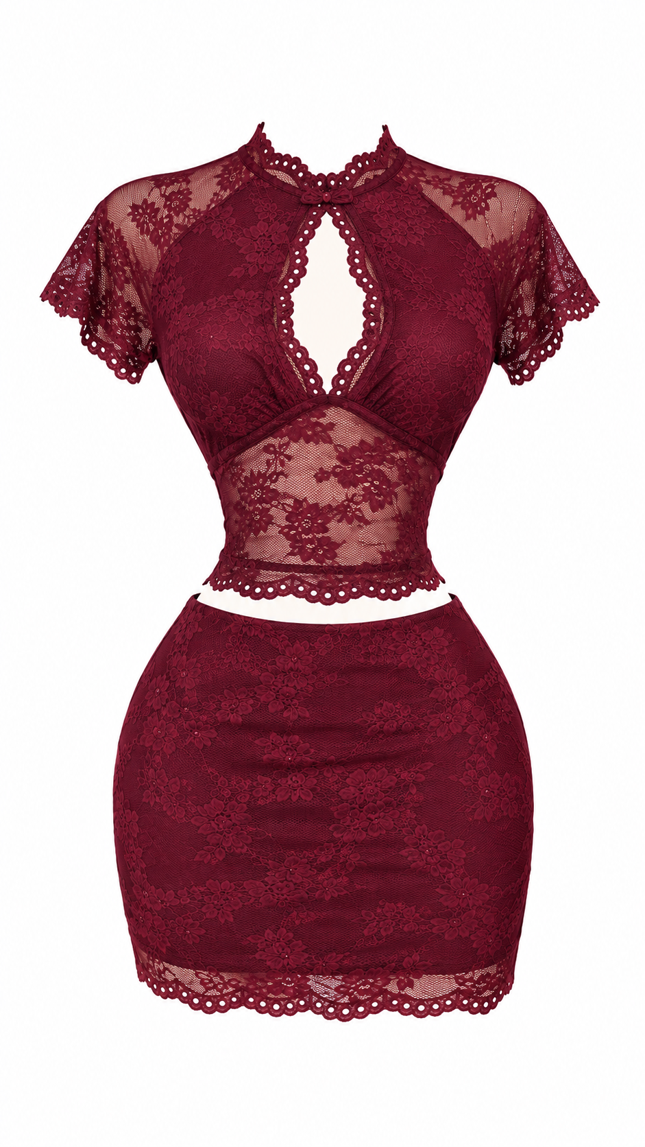 Burgundy lace set