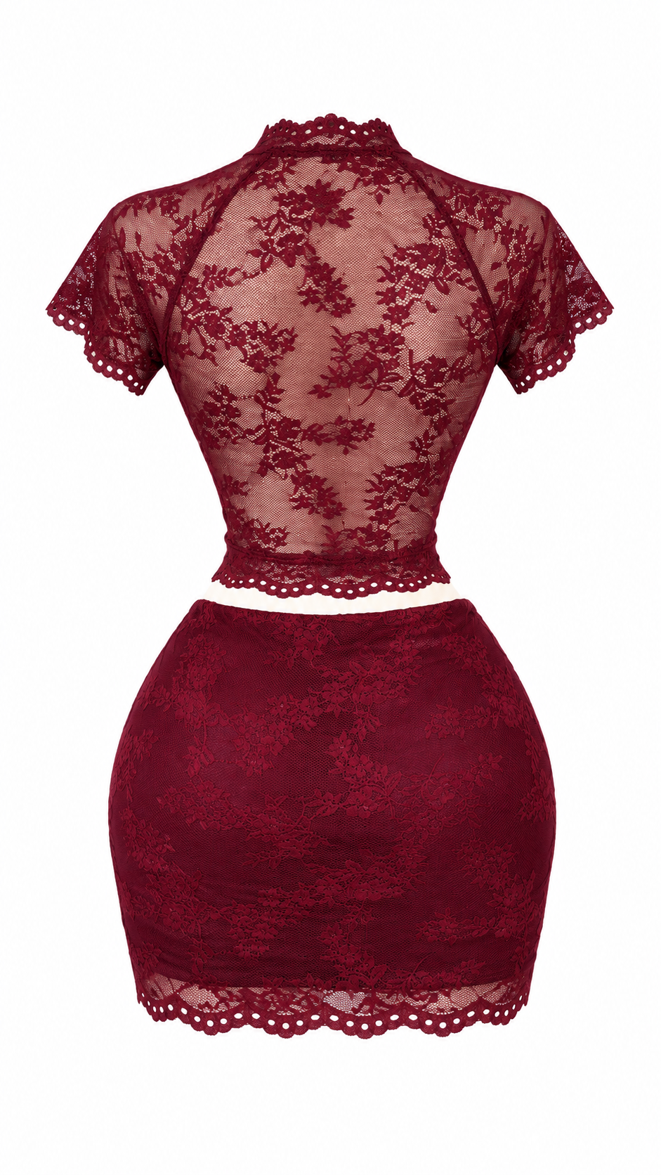 Burgundy lace set